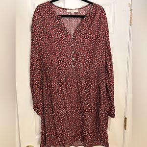 LOFT long sleeve floral dress